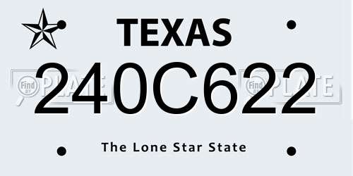 240C622 Texas License Plate