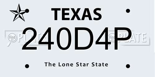 240D4P Texas License Plate