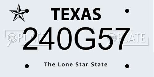 240G57 Texas License Plate