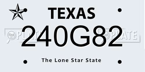 240G82 Texas License Plate