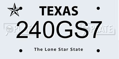 240GS7 Texas License Plate