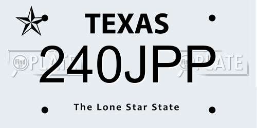 240JPP Texas License Plate