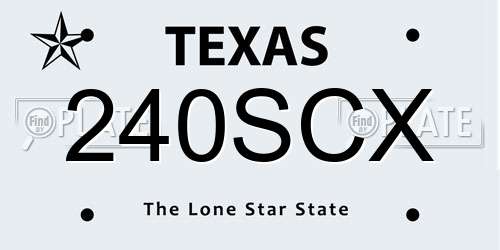 240SCX Texas License Plate