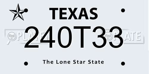 240T33 Texas License Plate