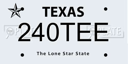 240TEE Texas License Plate