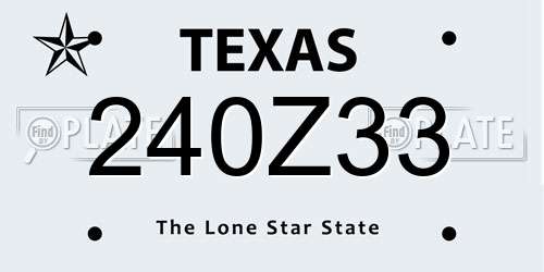 240Z33 Texas License Plate