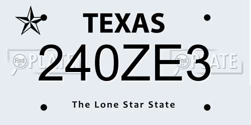 240ZE3 Texas License Plate