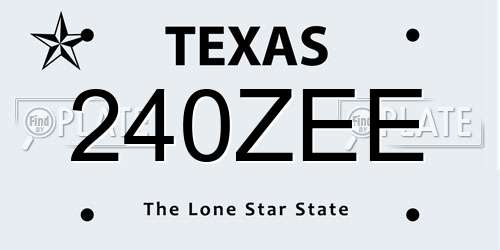 240ZEE Texas License Plate