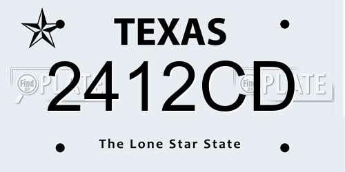 2412CD Texas License Plate