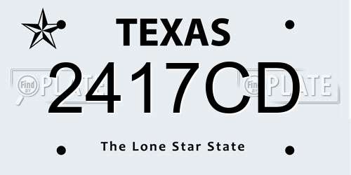2417CD Texas License Plate