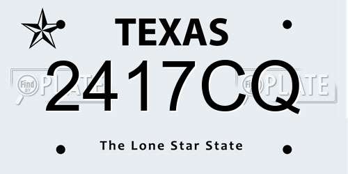 2417CQ Texas License Plate