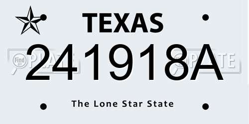 241918A Texas License Plate