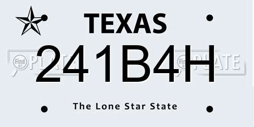241B4H Texas License Plate