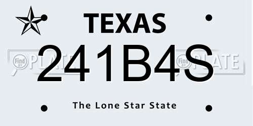 241B4S Texas License Plate