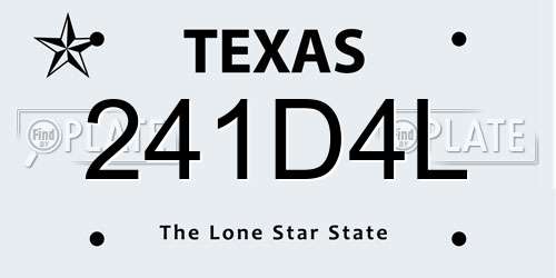241D4L Texas License Plate