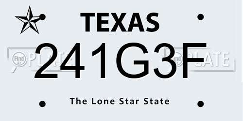 241G3F Texas License Plate