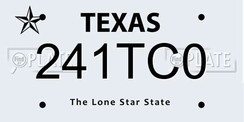 241TC0 Texas License Plate