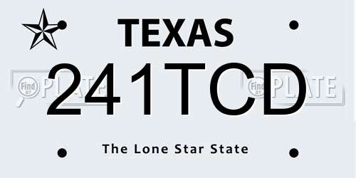 241TCD Texas License Plate