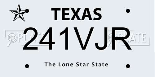 241VJR Texas License Plate
