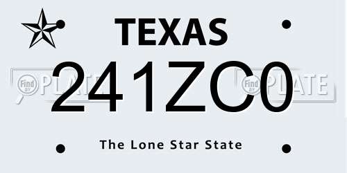 241ZC0 Texas License Plate
