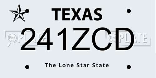 241ZCD Texas License Plate