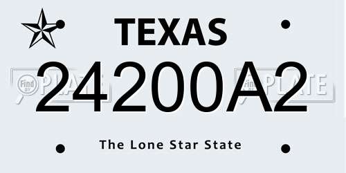 24200A2 Texas License Plate