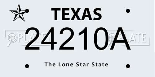 24210A Texas License Plate