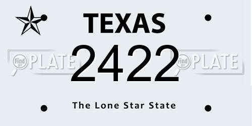 2422 Texas License Plate
