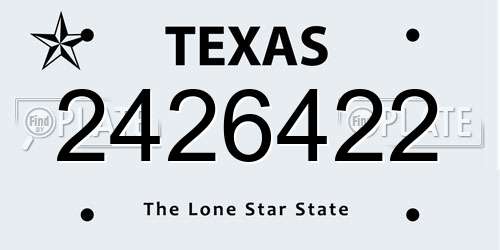 2426422 Texas License Plate
