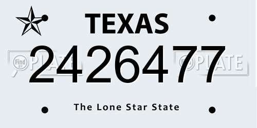 2426477 Texas License Plate