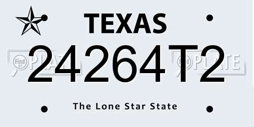 24264T2 Texas License Plate