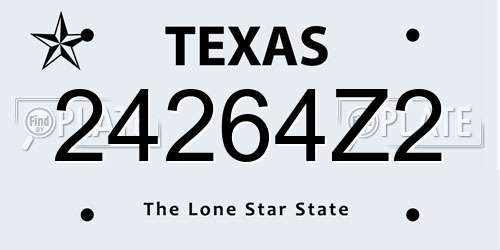 24264Z2 Texas License Plate