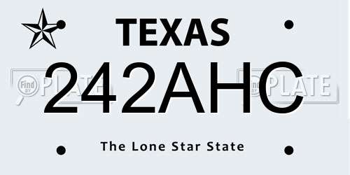 242AHC Texas License Plate