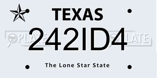 242ID4 Texas License Plate