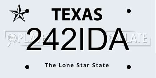 242IDA Texas License Plate