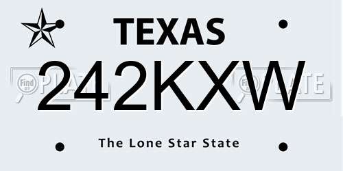 242KXW Texas License Plate