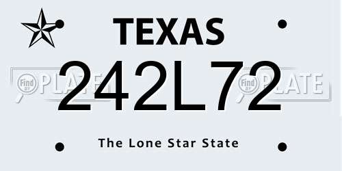 242L72 Texas License Plate