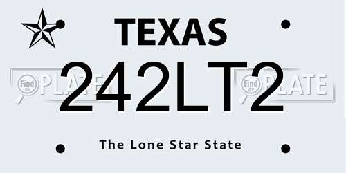 242LT2 Texas License Plate