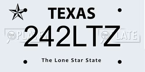 242LTZ Texas License Plate