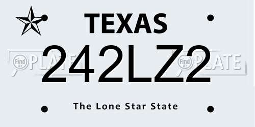 242LZ2 Texas License Plate