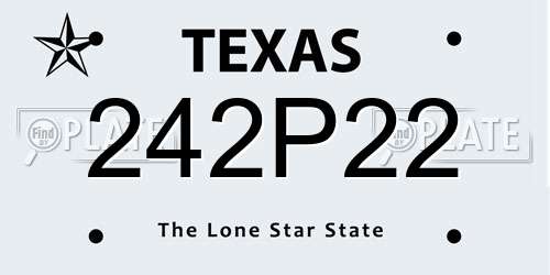 242P22 Texas License Plate
