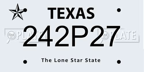 242P27 Texas License Plate