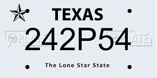 242P54 Texas License Plate