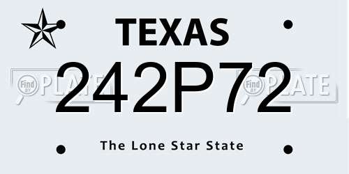 242P72 Texas License Plate