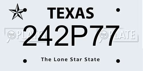 242P77 Texas License Plate