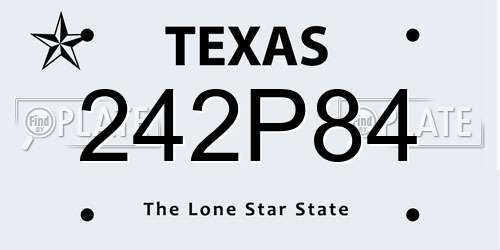 242P84 Texas License Plate