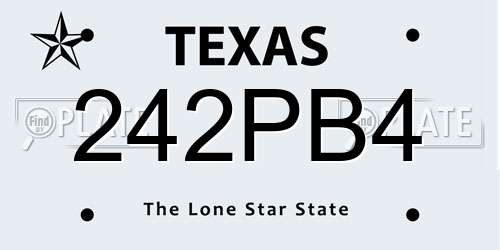 242PB4 Texas License Plate