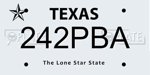 242PBA Texas License Plate