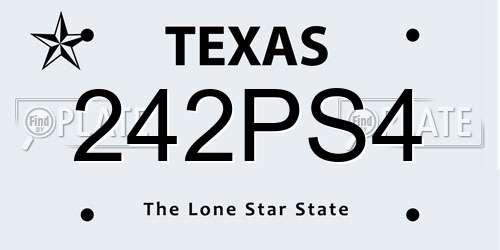 242PS4 Texas License Plate