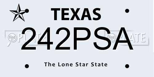 242PSA Texas License Plate